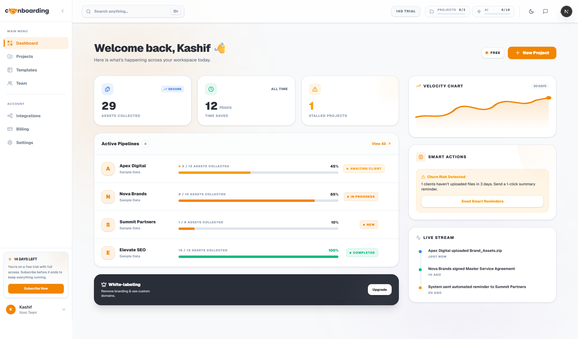 Conboarding Platform Dashboard